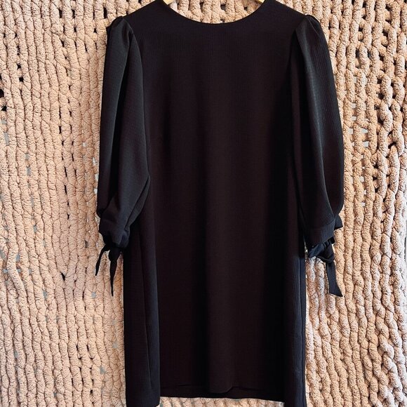 H&M Black Puffed Sleeve Dress Size 10 - Picture 1 of 12